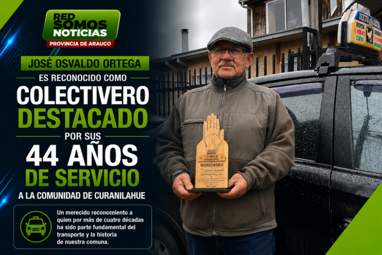 José Osvaldo Ortega es reconocido como Colectivero Destacado por sus 44 años de servicio a la comunidad de Curanilahue