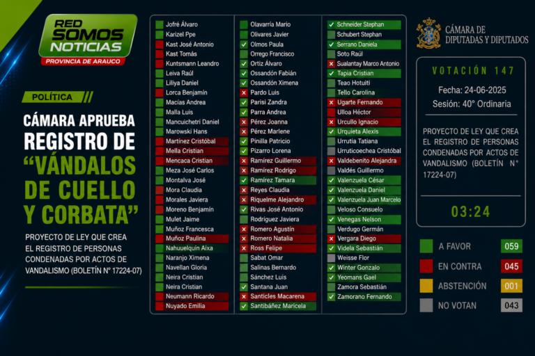 Registro de “Vándalos de Cuello y Corbata” sigue su trámite: Johanna Pérez rechazó la iniciativa y Weisse, Urruticoechea y Betancourt no votaron
