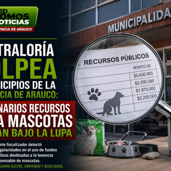 Informe de Contraloría golpea a municipios de Arauco: millonarios fondos para tenencia responsable quedan bajo cuestionamiento