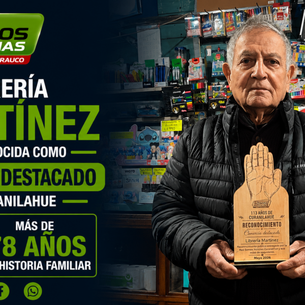 Librería Martínez es reconocida como Comercio Destacado de Curanilahue: más de 78 años de historia familiar
